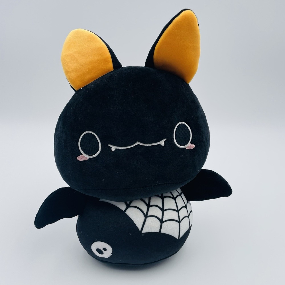 Mewaii Vampire Bat Plush‎ Halloween Black Orange Spiderweb Skull 10 Inch NWT